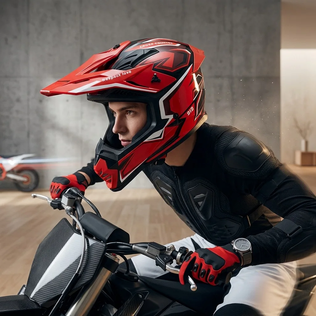 Motorcycle Helmet Full Face Off Road Racing Helmet Men Cascos Para Moto Casco Perro DOT Certification Motorbike Helmet