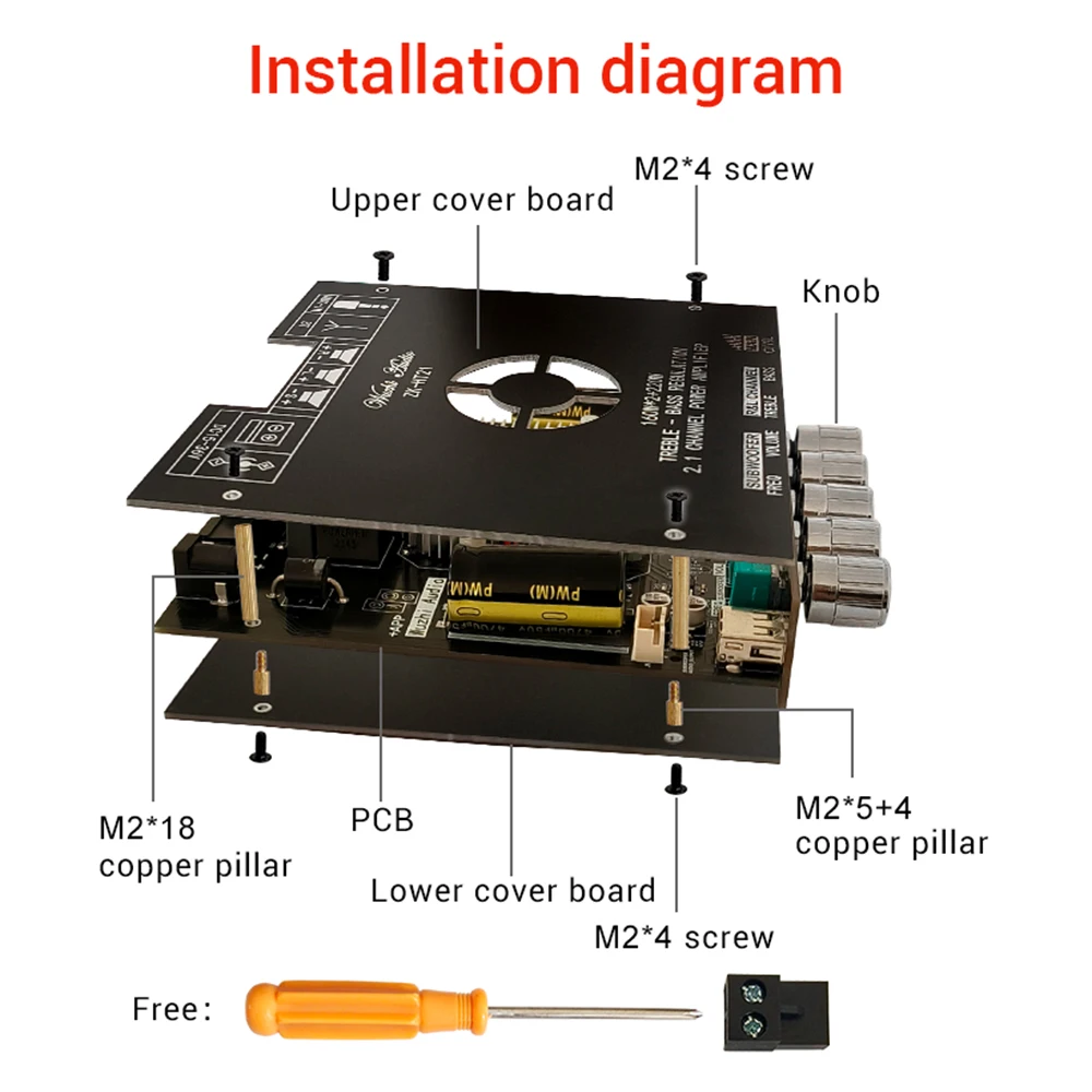 ZK-HT21-3G Bluetooth 5.0 subwoofer amplifier 160Wx2+220V 2.1 channel audio stereo subwoofer amplifier TDA7498E DC15~36V