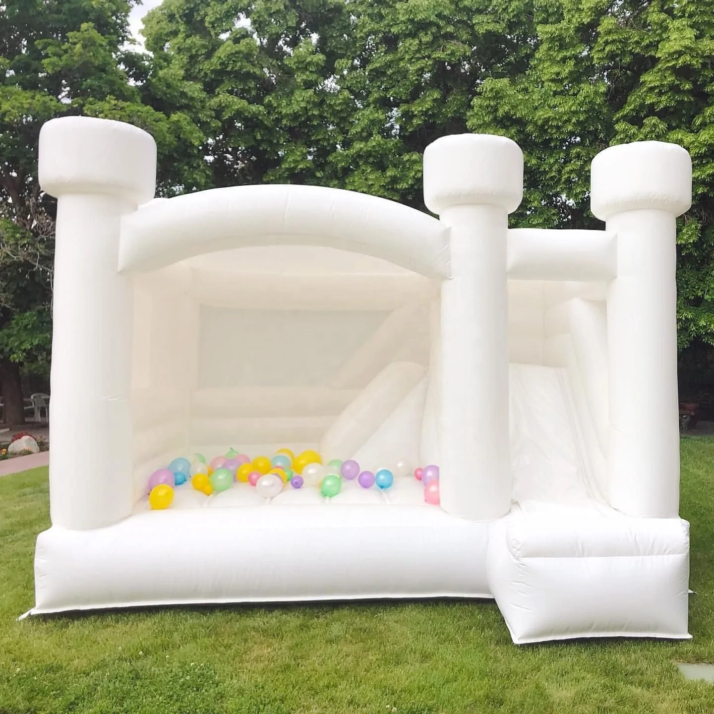 2023 Factory Price Custom White Inflatable Bounce Castle Party High Quality Pink Wedding Bouncer House And Slide Combo For Sale