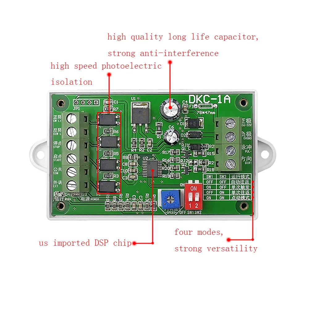 Single-axis Stepper Motor Controller Speed Regulator Forward and Reverse Multi-mode Servo Pulse Generator with 10K Potentiometer