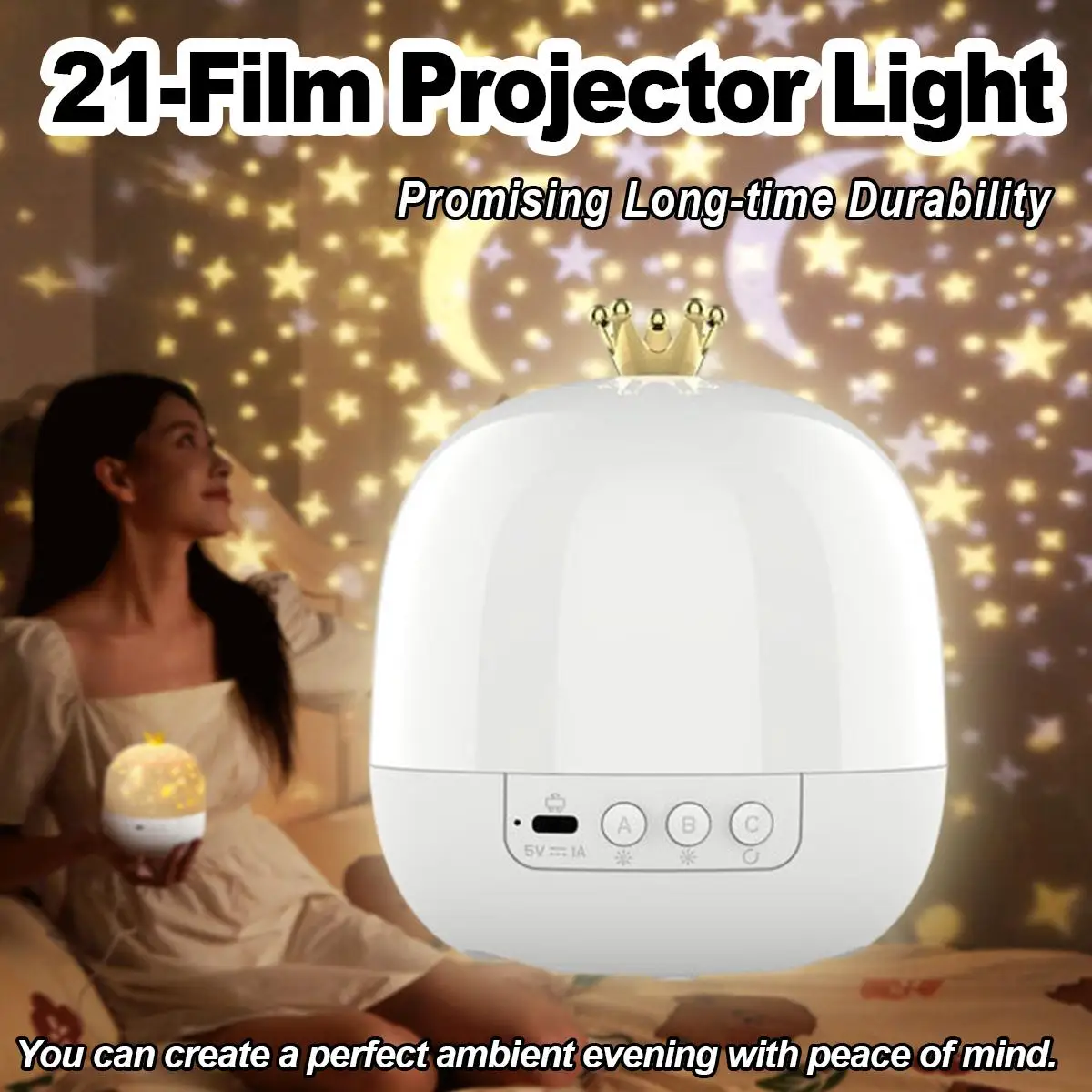 Crown Galaxy Projector 21 In 1 Light Lamp 360-degree Rotating Kids Night For Led Room Atmosphere Christmas Decoration Multicolor