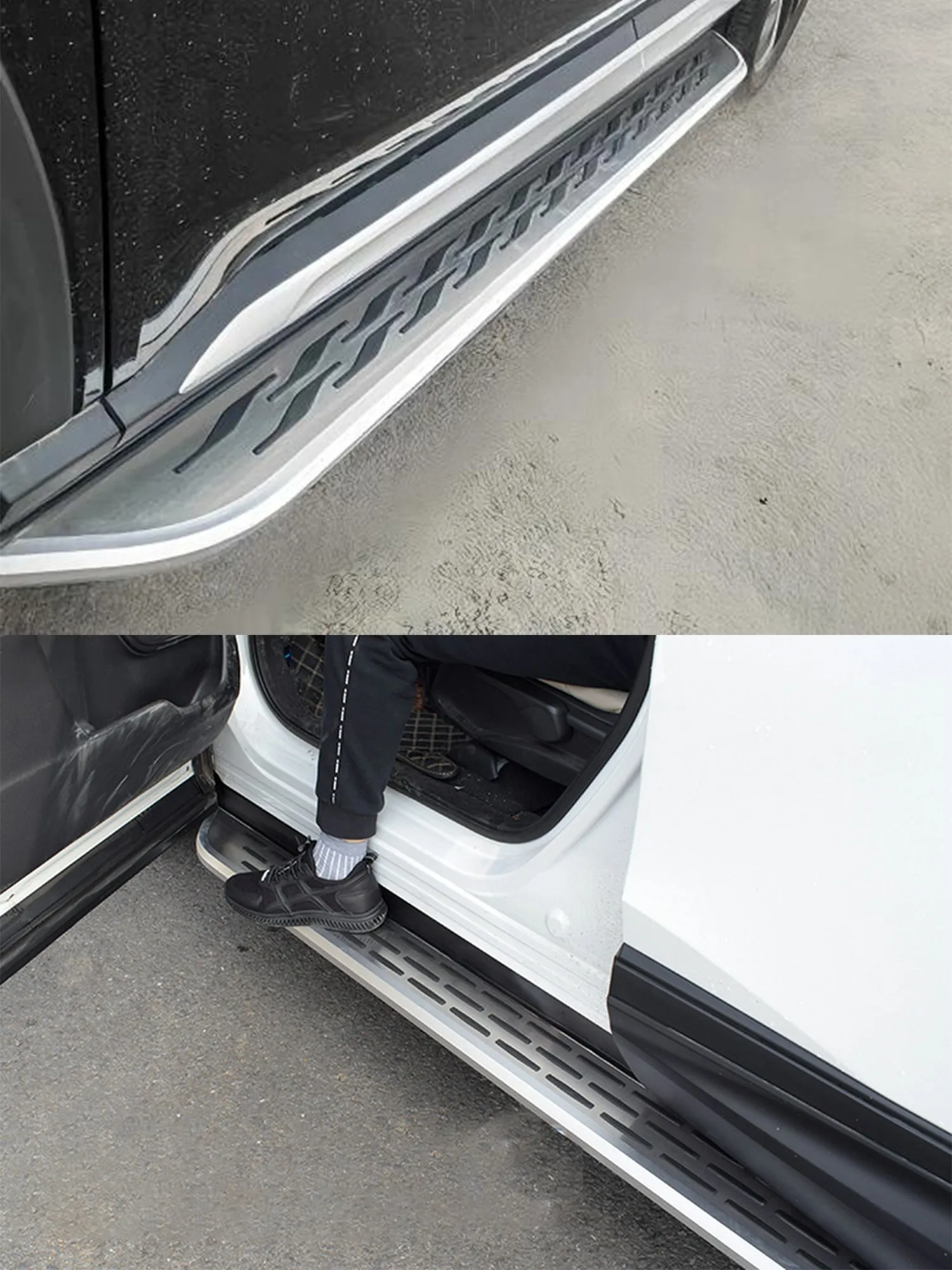 2 قطعة الألومنيوم 4.7 "واسعة الفضة خطوات جانبية ثابتة صالح ل Jeep Renegade 2015-2023 تشغيل لوحات Nerf القضبان القضبان لوحات الدواسات #4