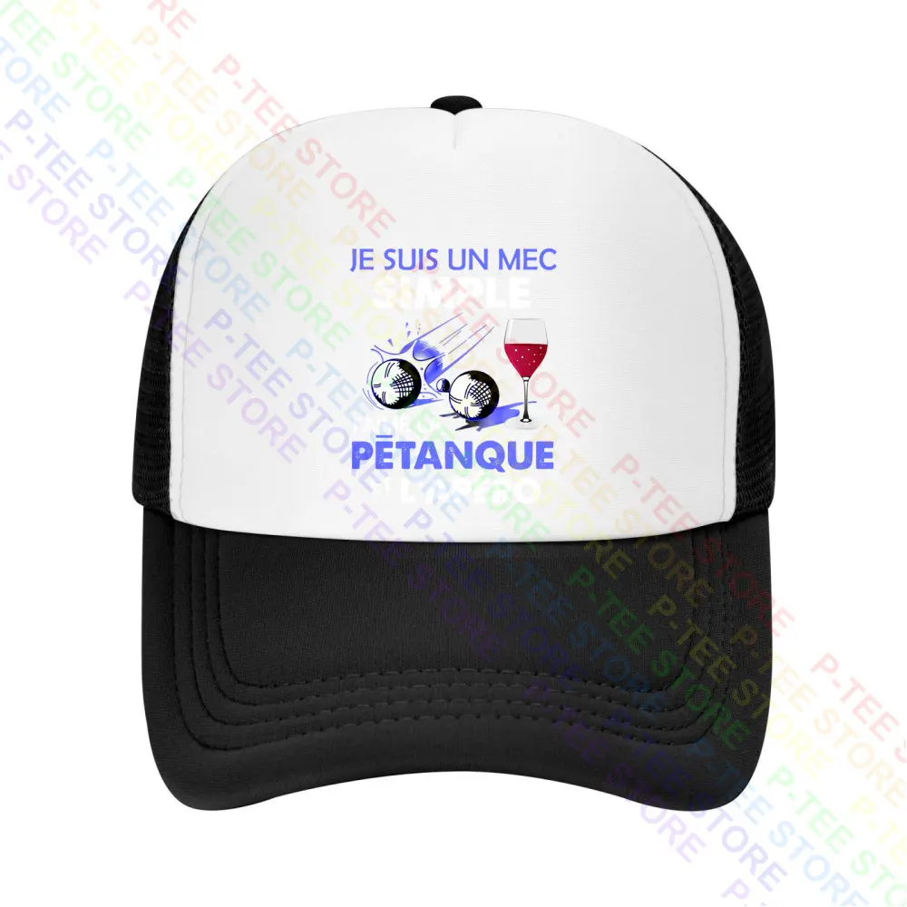 Je Suis Un Mec Simple J’Aime La Petanque Et L’Apero Baseball Cap Snapback Caps Knitted Bucket Hat