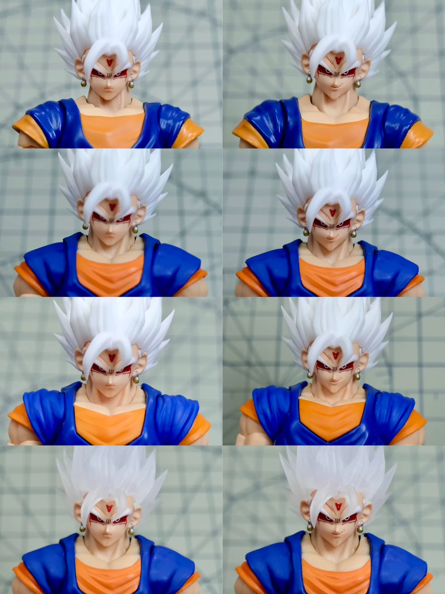 Nouveau Dragon Ball Z Shf Super Saiyan dieu blanc végito tête accessoires pièces personnalisées ensemble Headsculpt figurines d'action Collection jouets