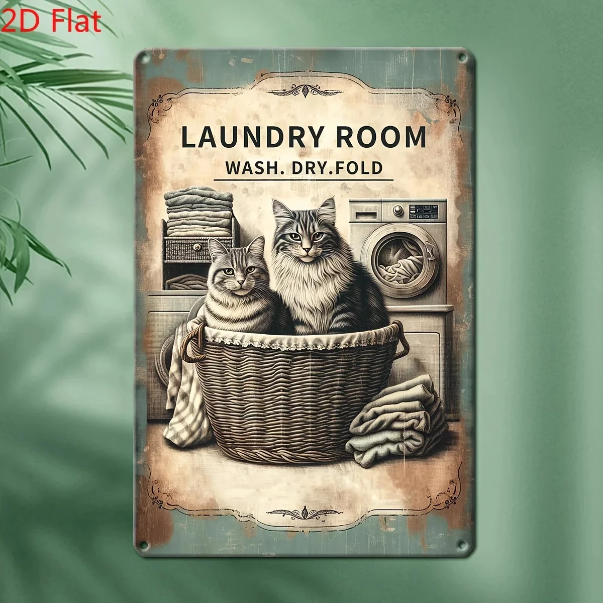 1 Piece, 2D Flat Print Laundry Room Dry Cleaning - Rectangular Ironing Board Sign, Suitable for Home Decoration, Coffee Shops, Bars