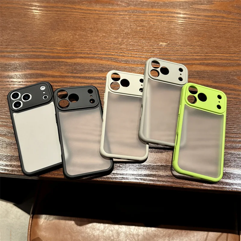 Luxury Solid Colors Phone Case For iPhone 17 Air 16 15 14 13 12 11 Pro Max Plus Frosted Matte Lens Protection Shockproof Cover