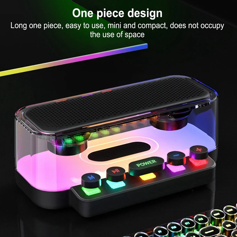 RGB Bluetooth Speaker Car Portable Speaker Type C Charging Bluetooth Subwoofer Speaker With Mechanical Keyboard Button