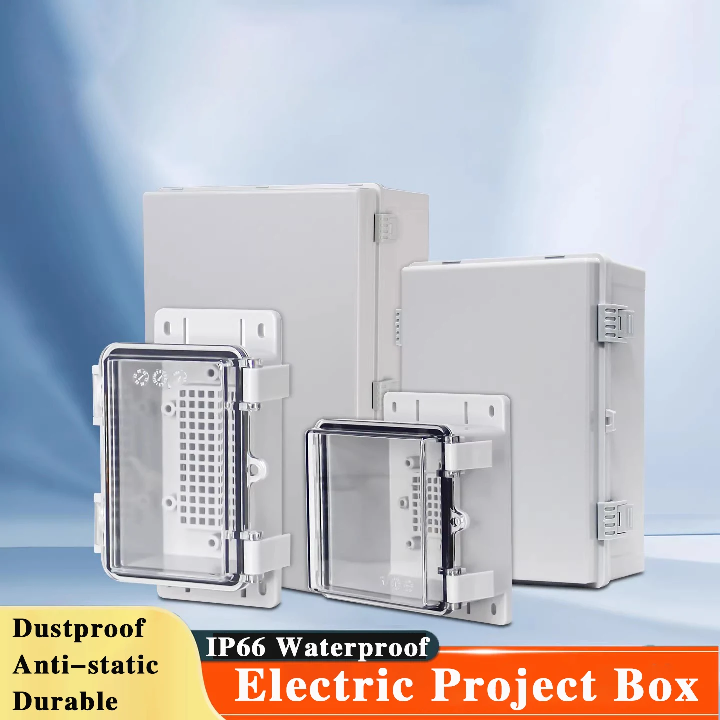 caixa-de-juncao-a-prova-d'Agua-ip66-em-abs-com-abas-e-fecho-de-dobradica-caixa-de-distribuicao-de-energia-eletronica-para-projetos-eletricos