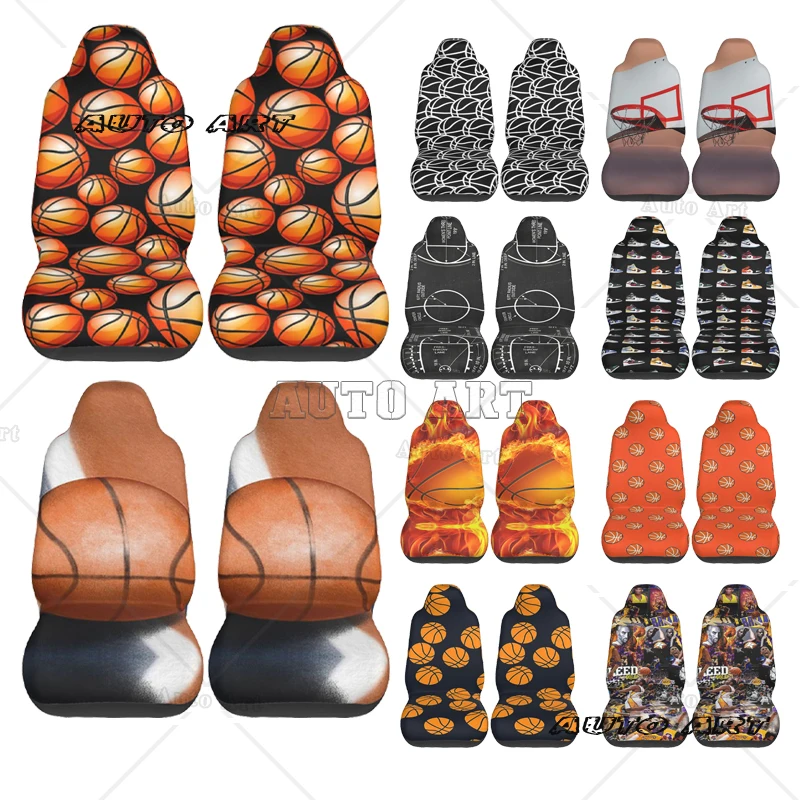 Basketball Pattern Car Seat Cover Custom Printing Universal Front Protector Accessories Cushion Set