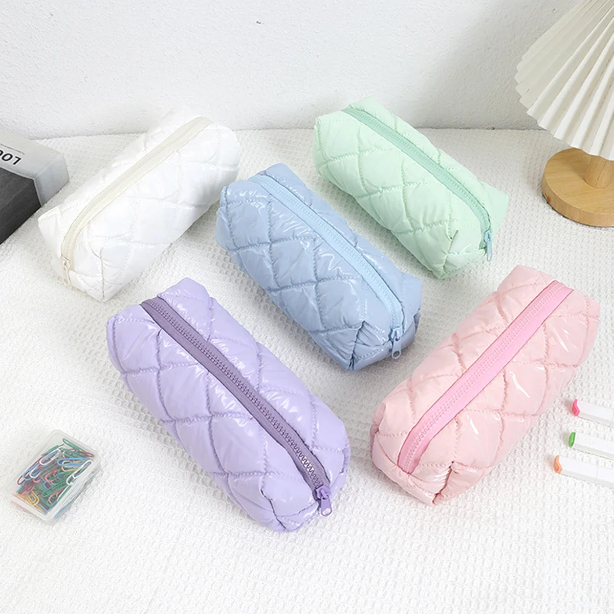 

Plaid Pencil Case Portable Multifunctional Pencil Case & Stationery & Office Supplies Storage Bag Gift for Friend Desk Organiser