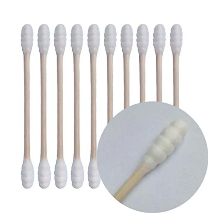 Tamponi di cotone a doppia spirale con bastoncini di legno naturale da 800 pezzi con manico robusto multiuso