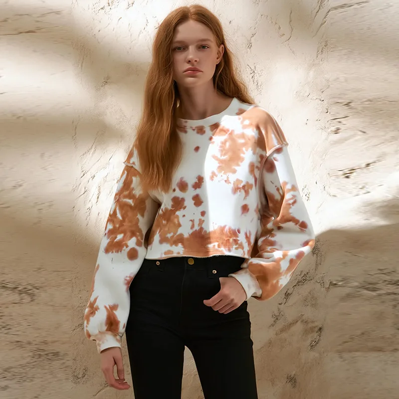 

Sean Tsing Sports Women Cropped Sweatshirt Hoodies Long Sleeves O-neck Pullover Fleece Warm Thick Streetwear Running Gym Tops