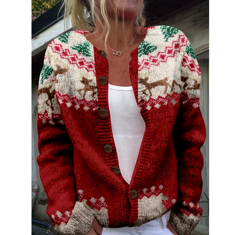 

Осень-зима вязаный рождественский кардиган свитер уличная одежда женские свитера вязаный топ повседневные крутые джемперы модные