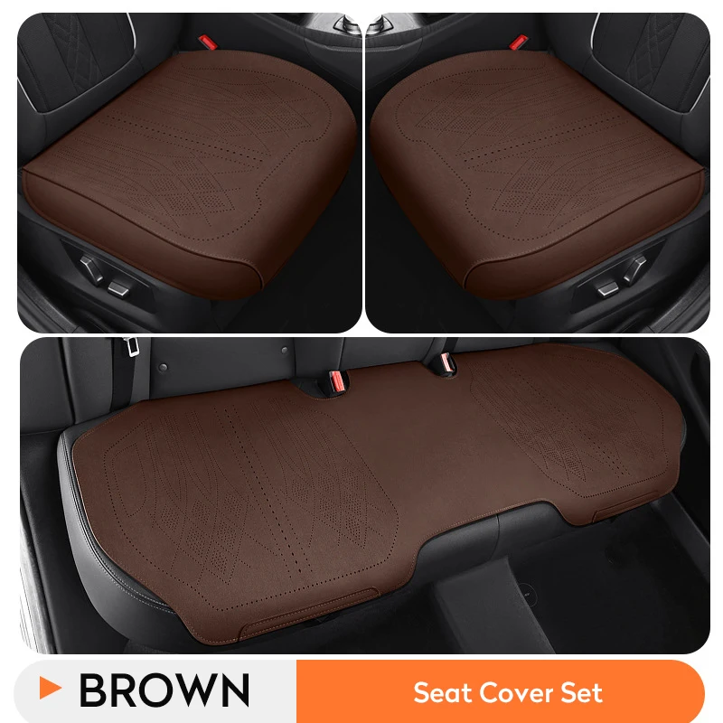 Auto Sitzbezüge Schutz Set Universal Auto Vorne Hinten Kissen Pad Wildleder Leder Vier Saison Sitzbezüge Matte Auto Zubehör – Detail 20