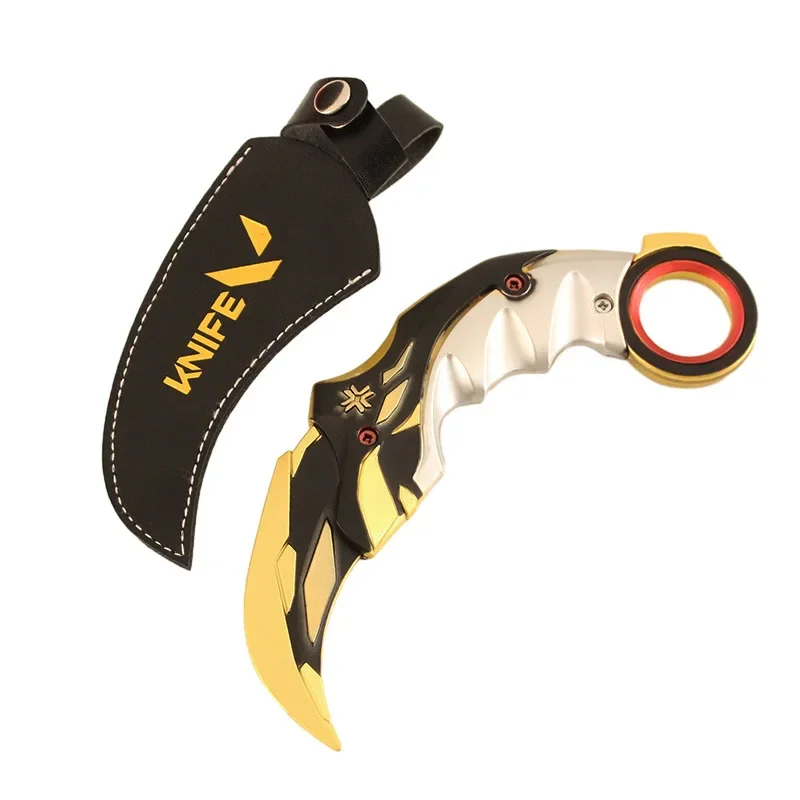 Arme de Valorant Melee Champions Karambit en Alliage D.lique, Modèle d'Exposition d'Épée de Samouraï, Périphérique de Jeu, Jouets Cadeaux pour Garçons, 16cm