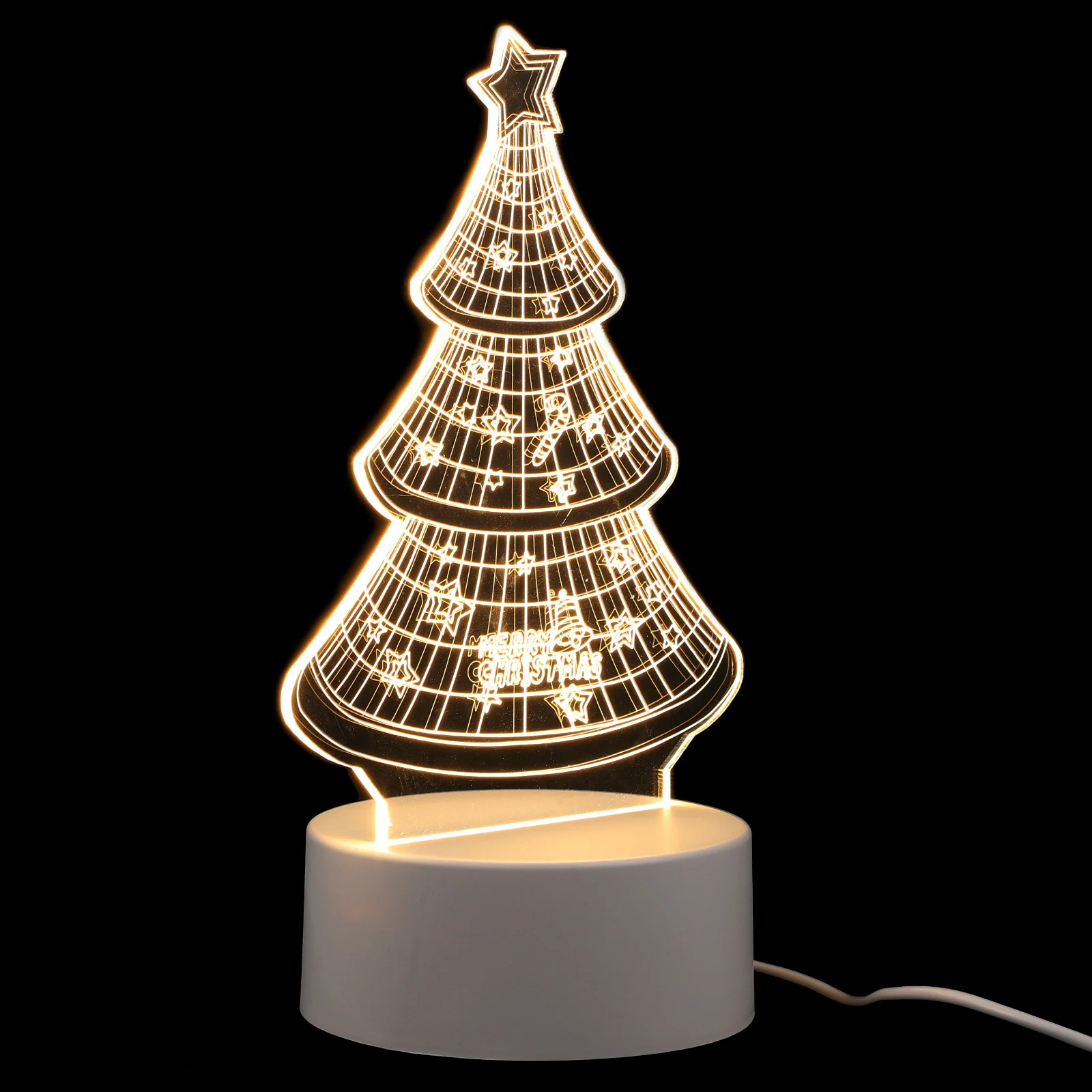 

3D Christmas Night Light LED Christmas Light Decorative Mini Acrylic Table Lamp USB Gifts Bedside Party Atmosphere
