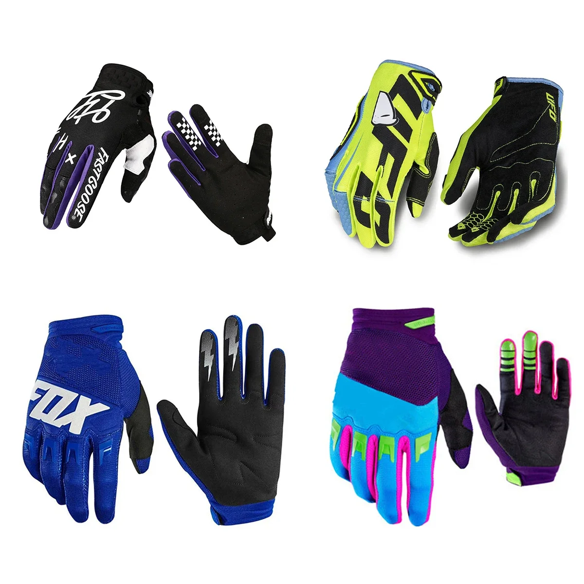 1Pair Off-road Motorcycle Racing Gloves Soft Breathable Touch Screen Full Finger BMX ATV UTV Guantes Mountain Bike Bicycle Glove