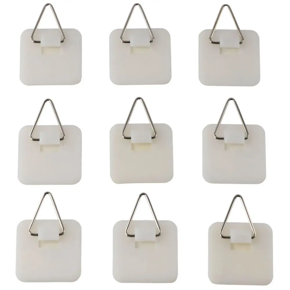 10 Pcs Sticky Invisible Vertical Adhesive Plate Holders Picture Hangers Plate Hanger Photo Frame Hangers