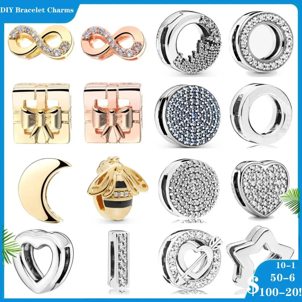 

Silver 925 Charms Bee Heart Gift Box Clip Reflexion Charm Bead Fit Original Pandora Bracelet Trinkets Diy Women Jewelry Making