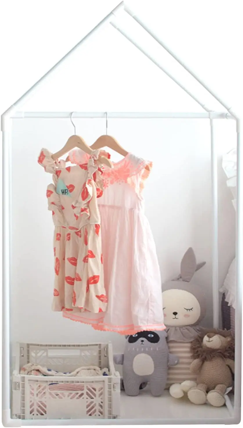 

Вешалка для одежды для детского гардероба с милой рамкой для дома, ручная работа премиум-качества, легкий алюминиевый вес, средний белый цвет