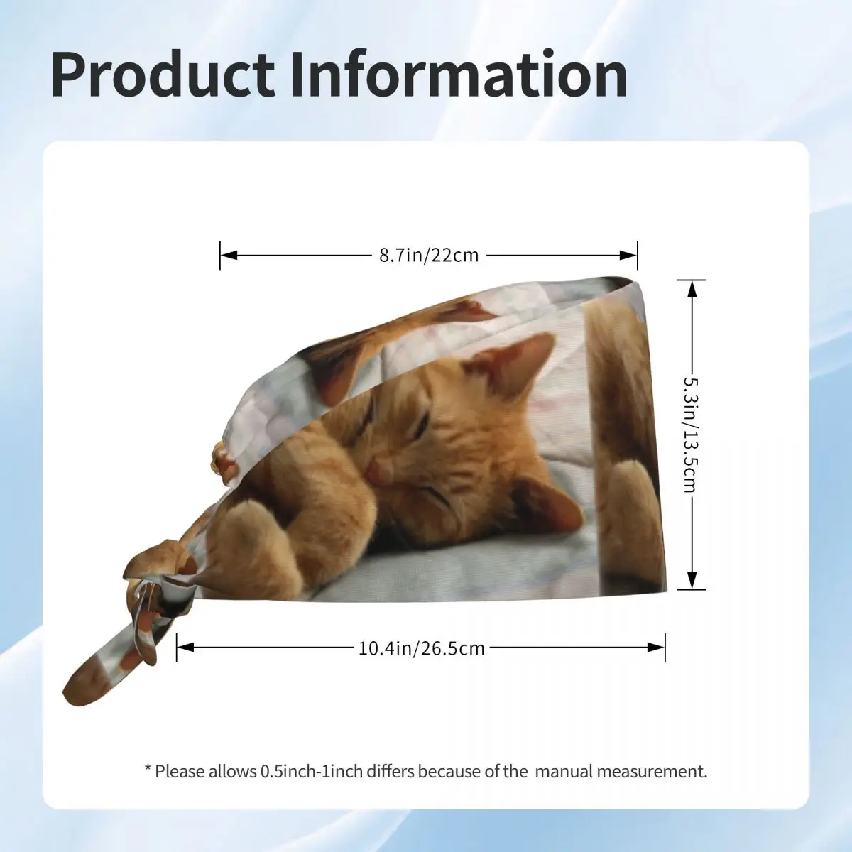 Шапка-скраб для сна с имбирем и котом, рабочая хирургическая шапочка для врача, регулируемые шапочки унисекс для кормления для стоматолога