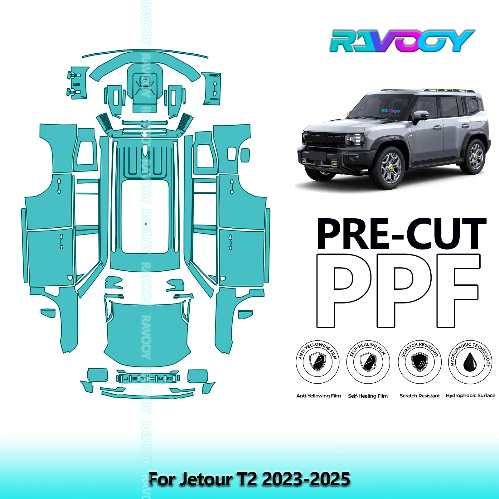 

Full Vehicle Clear Bra Precut PPF Paint Protection Film For Jetour T2 2023-2025