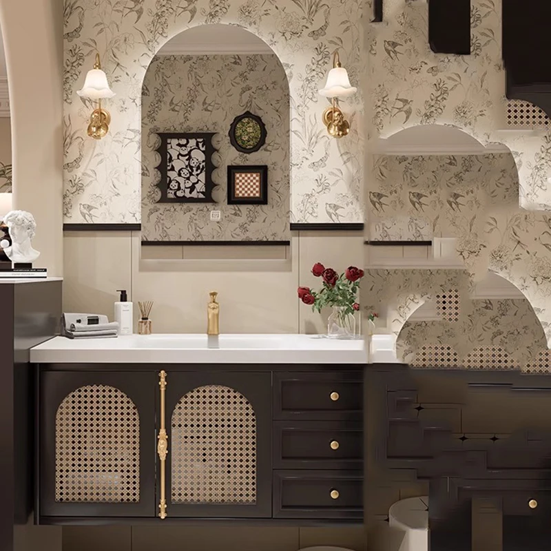 

Light Wooden Drawers Luxury Vanity Bathroom Cabinet Luxury Storage Bathroom Vanity Space Saving Organizer Schrank Room Furniture