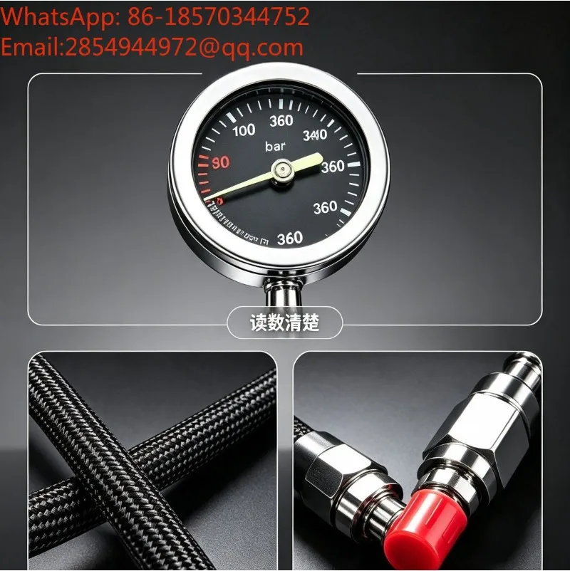 15cm Diving High Pressure Gauge Scuba Diving Residual Pressure Gauge Luminous Side Mount Black White Dial Option
