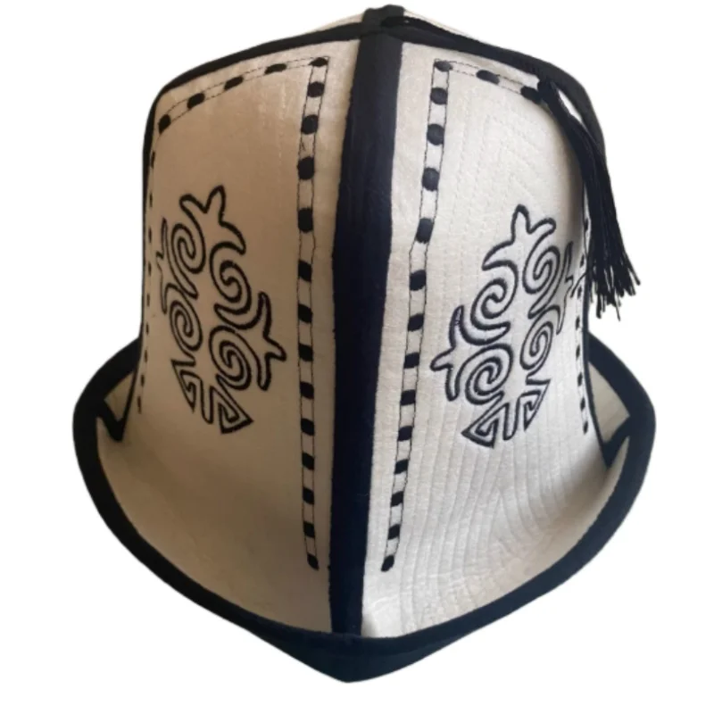 

Chinese Xinjiang Ethnic Hat Kyrgyz Hat Men's Dance Performance Hats Dance performance Hat Stage Perform Cap Felt Hat Art