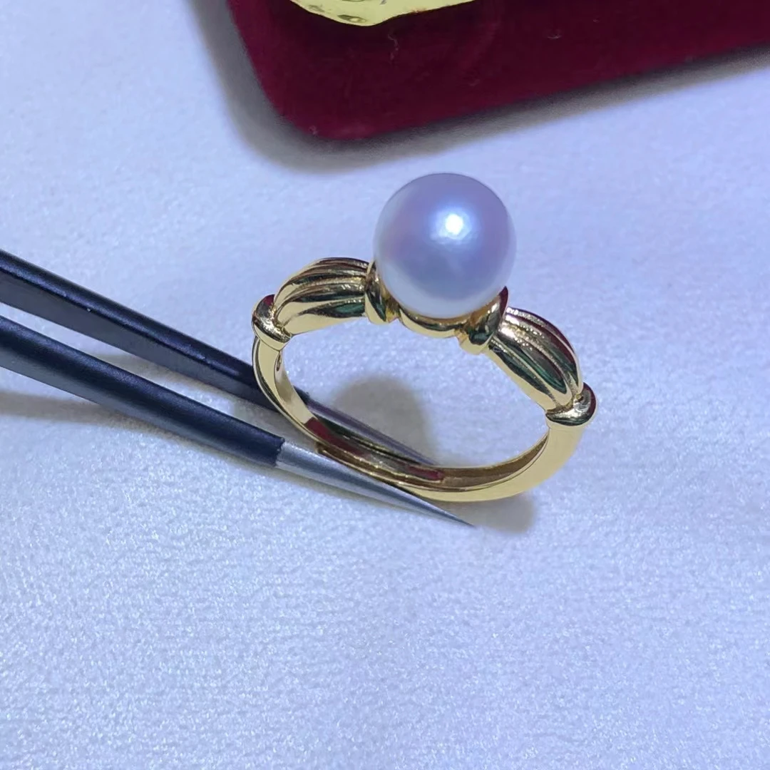 

925 Sterling Silver Adjustable Ring Mount Settings Findings Mountings Accessory Parts Fittings for 7-8mm Pearls 5pcs/lot