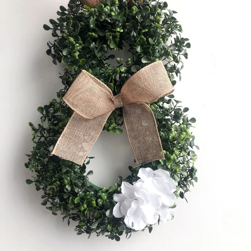 1 Pack Valentine\'s Day Easter Decorative Garland No. 8 Rabbit Ears Pendant Door Wall Decoration Plastic Artificial Plant Party Layout Background