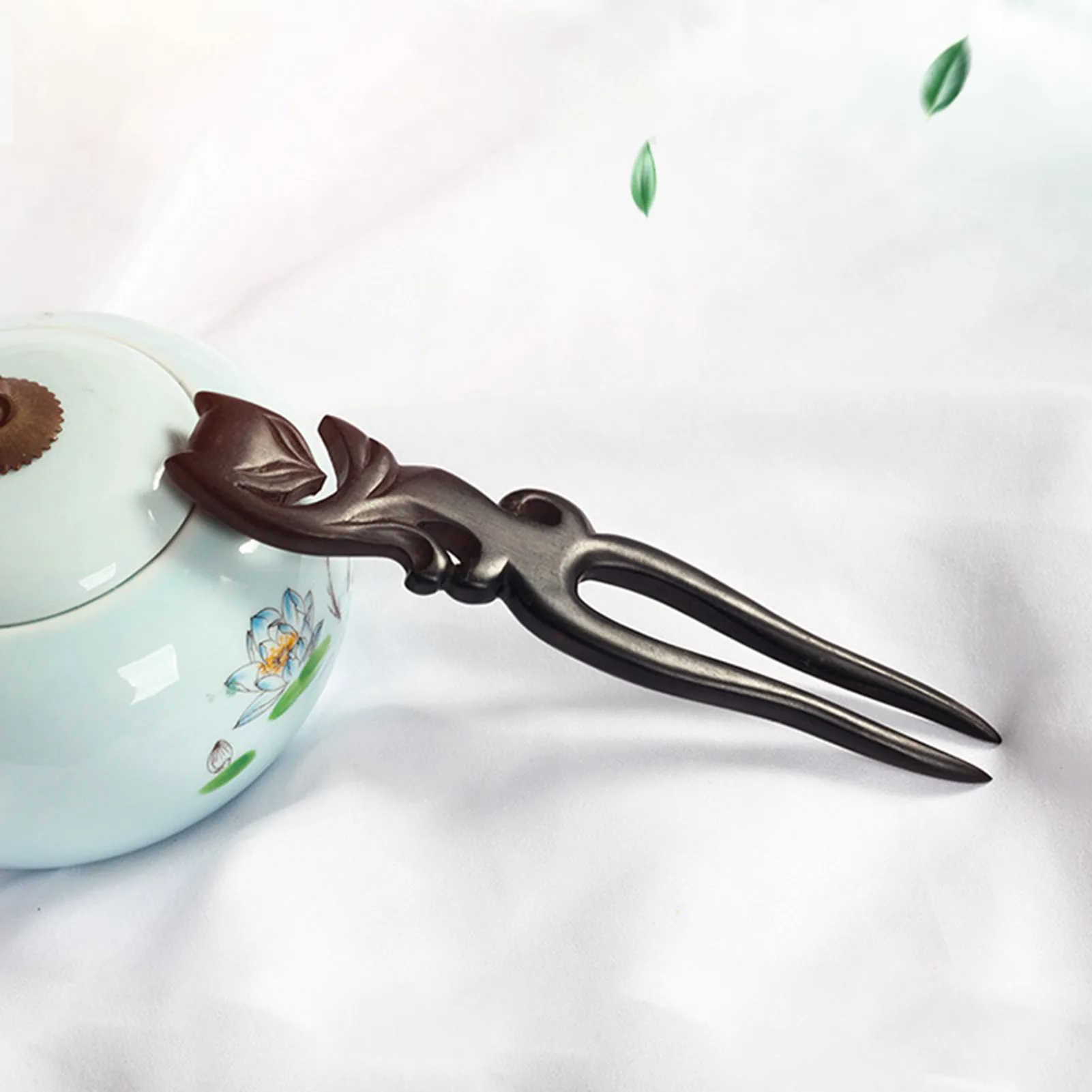 

U Shape Hairpin For Women Creative Fox Shaped Handmade Ebony Hairpin Elegant Chinese Style Hair Stick Hanfu Hair Accessories