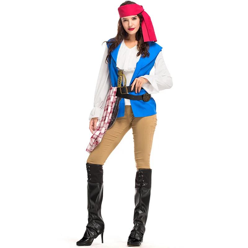 loween Couple Pirate Women's Costume Cosplay Par orm Stage Role-plang Pirate Set Clothes Ladies' Ethnic Wear