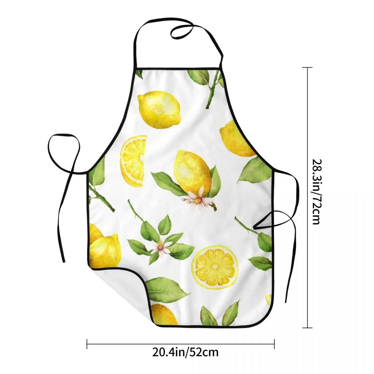 Custom Summer Yellow Lemons Apron Women Men Unisex Bib Fruit Cooking Kitchen Tablier Cuisine Chef Baking