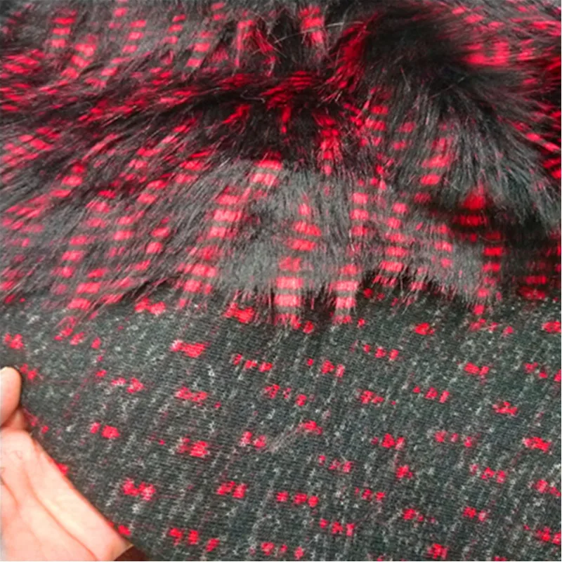 160*100cm Point jacquard peacock hair pheasant plush fur fabric for coat pillow case vest Fur collar plush fur tissu telas