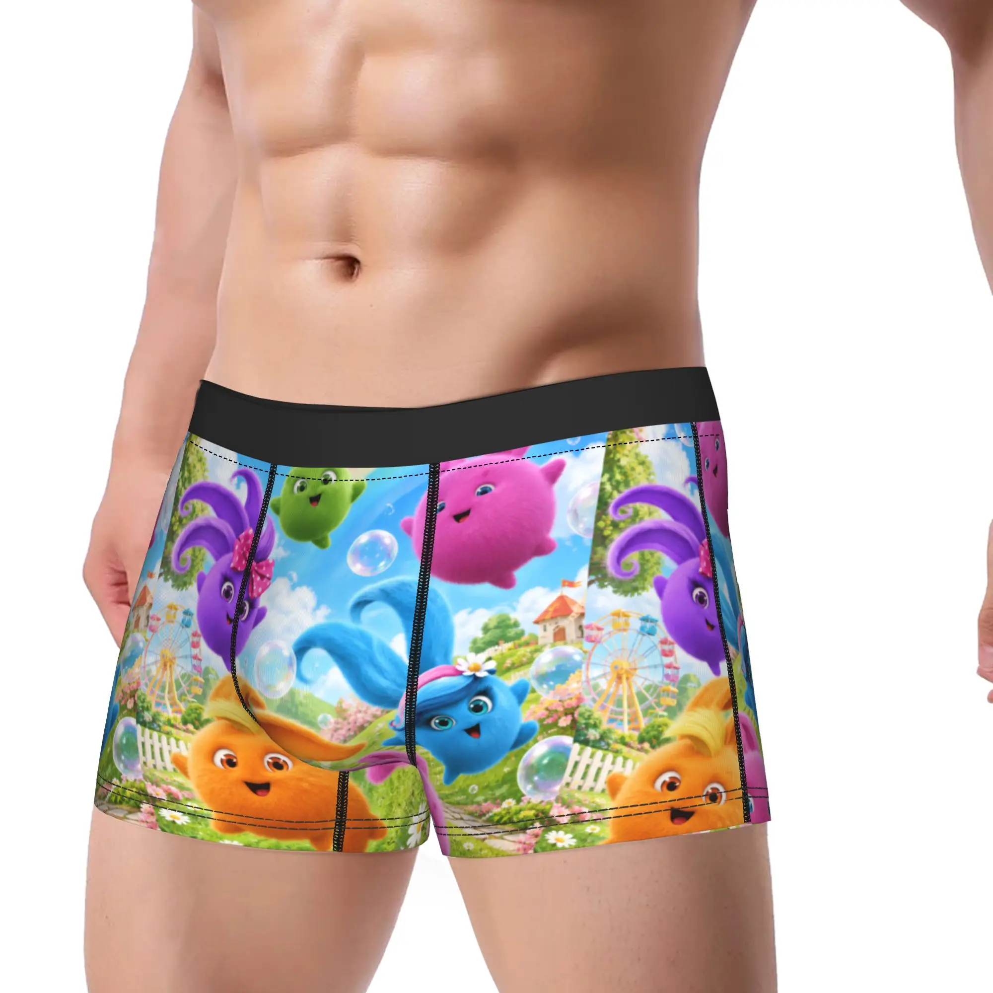 Sunny Bunnies five colourful balls Underwear  Males Shorts Briefs Breathable Boxershorts High Quality Oversize Underpants