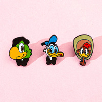 Disney Donald Duck Jose Carioca Metal Pin Saludos Amigos Alloy Brooch Vintage Cartoon Gift For Classic Animation Fans