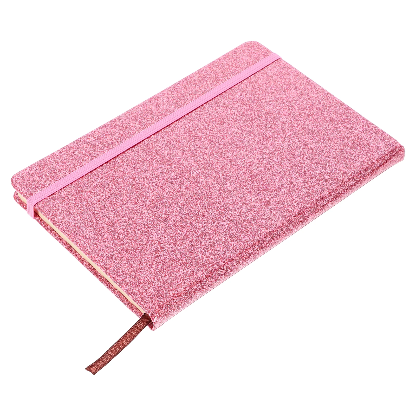 

Hardcover Glitter Notebook A5 Waterproof Cover Layflat Elastic Band Daily Writing Pocket Travel Journal Decorative Planner