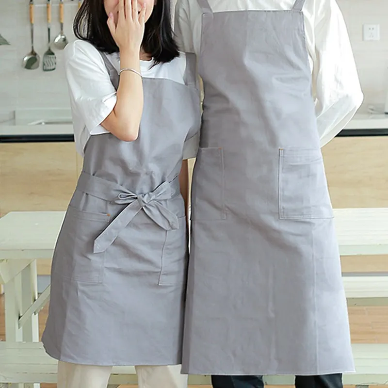 Long Cotton Apron Waitstaff Barista Bakery Pastry Chef Uniform Florist Bartender Cafe Restaurant Bistro Culinary Workwear B56