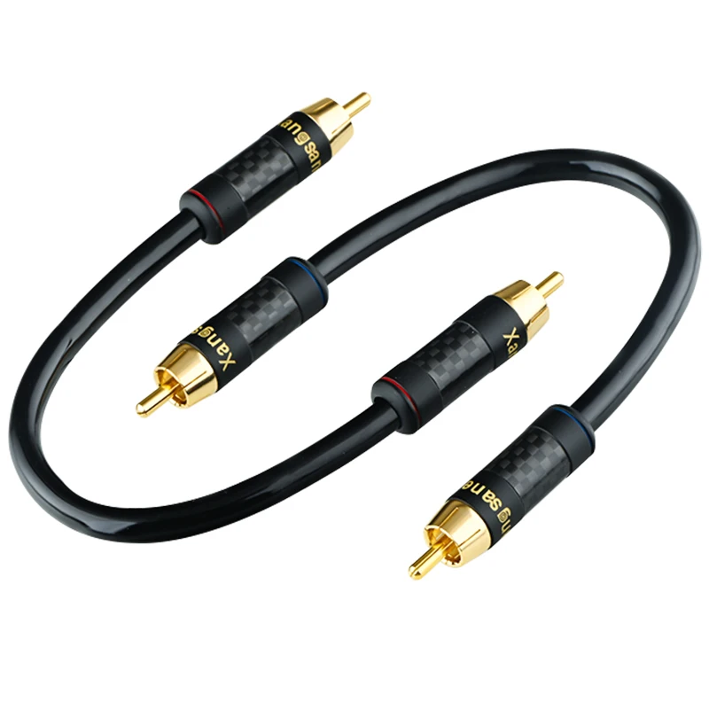 

HIFI Sterling Silver Audio Signal Line Double Shield HiFi RCA Cable for Amplifier Speaker CD Player