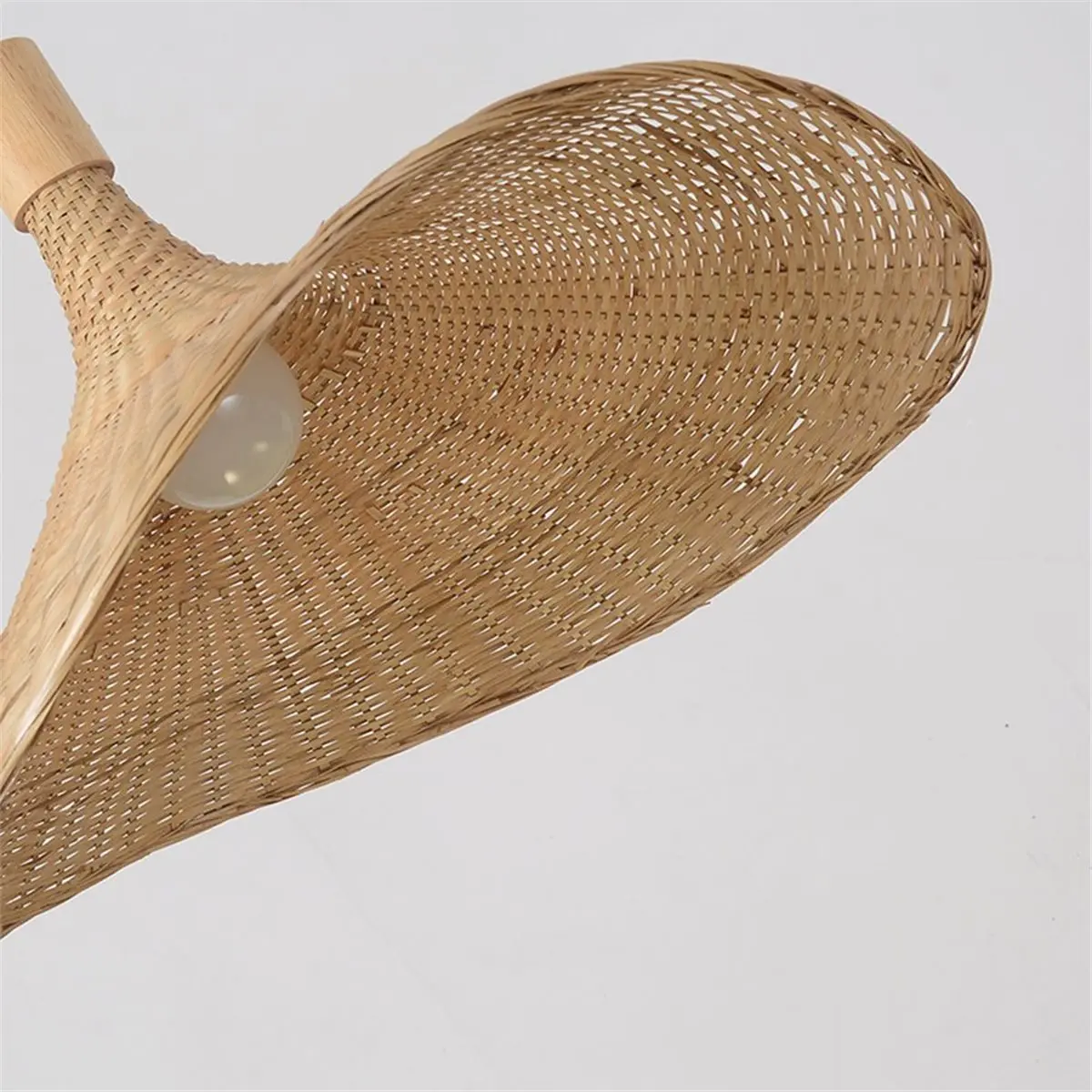 AA19 Light Rattan Hanging Lights Cord Bamboo Hanging Lamp Basket Lamp Shade,Hemp Rope Plug in Ceiling Light Fixture