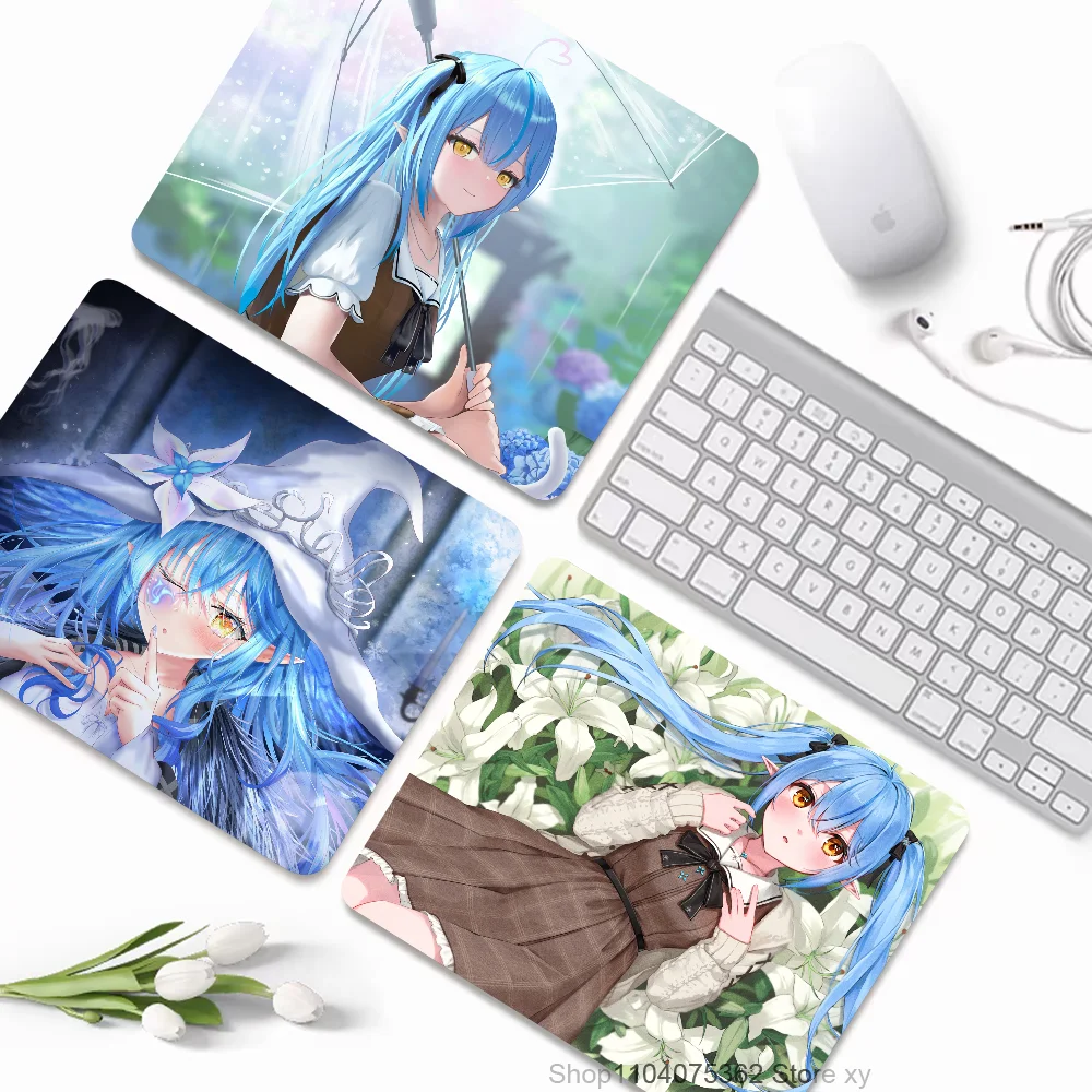 Game Anime Hololive Vtube Yukihana Lamy Mousepad Small LockEdge Mouse Pad For Gamers Computer Desk Pad Rectangular Anti-slip