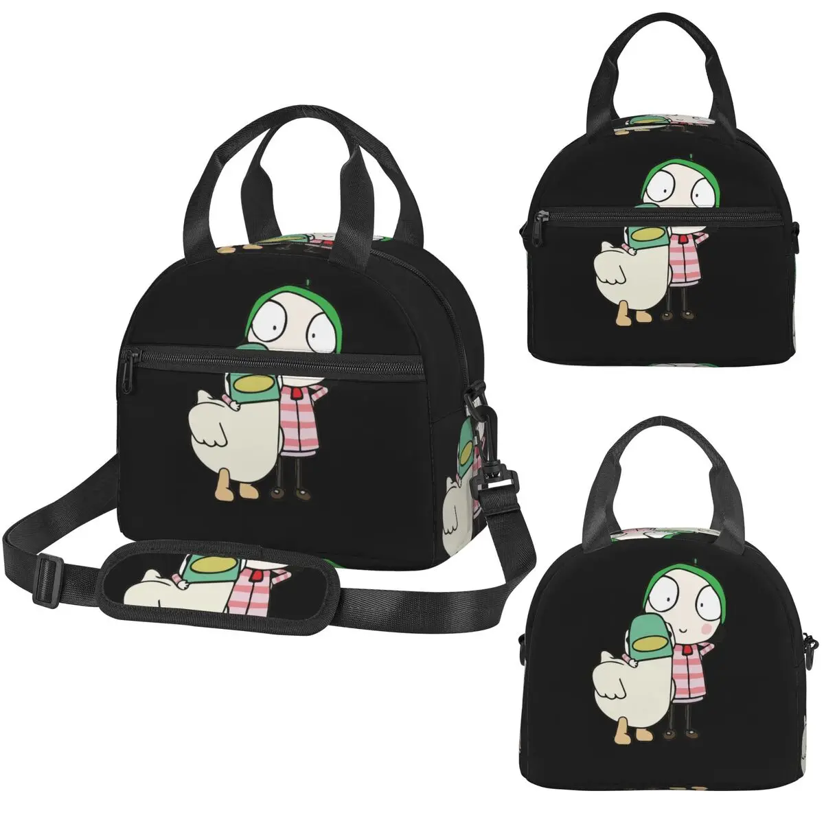 

Изолированная сумка для обеда Sarah And Duck Having Fun для женщин, термосумка для офиса, портативная сумка-холодильник для еды
