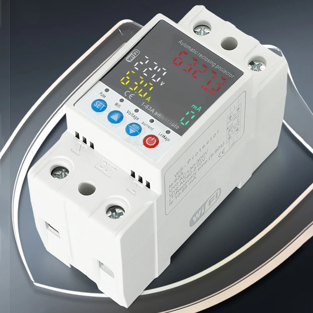 Smart WiFi Circuit Breaker Leakage Protection Over/Under Voltage Remote Switch For A Broad Range Of Appliances & Circuits 1-63A