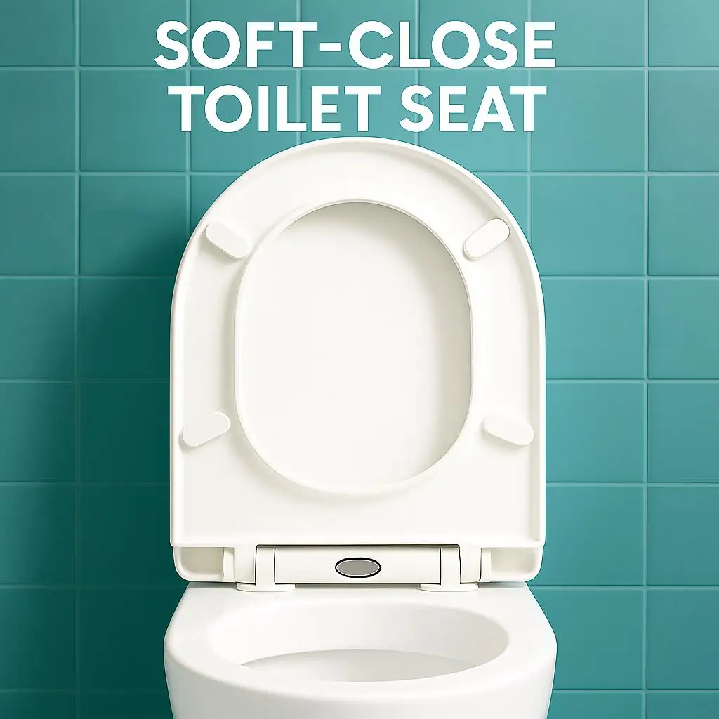 

Toilet seat.Bright White Finish Toilet Seat & Lid – Universal Design, Quick Installation, Modern Aesthetic