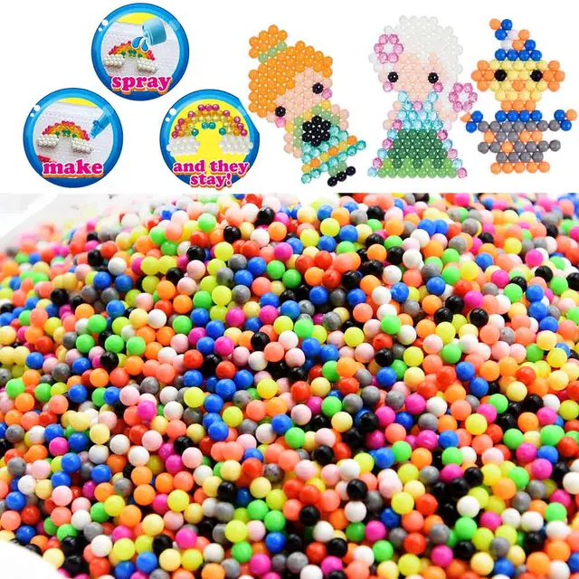 300 sztuk paczki uzupełniające koraliki Hama koraliki zabawki Puzzle magiczna woda lepkie koraliki bezpiecznikowe koraliki zestaw ręcznie robione puzzle