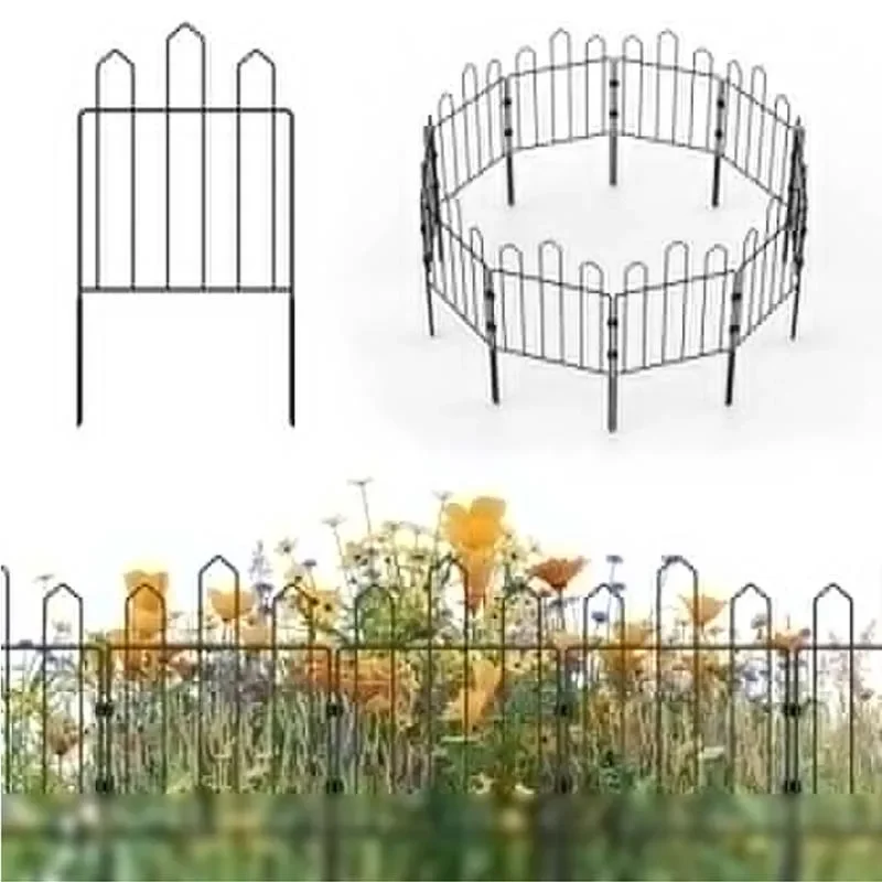 Decorative Garden Fence  Dig Metal Wire Garden Fence Border Dog Rabbit Animal Barrier Fence Smal Flower Bed Fencing