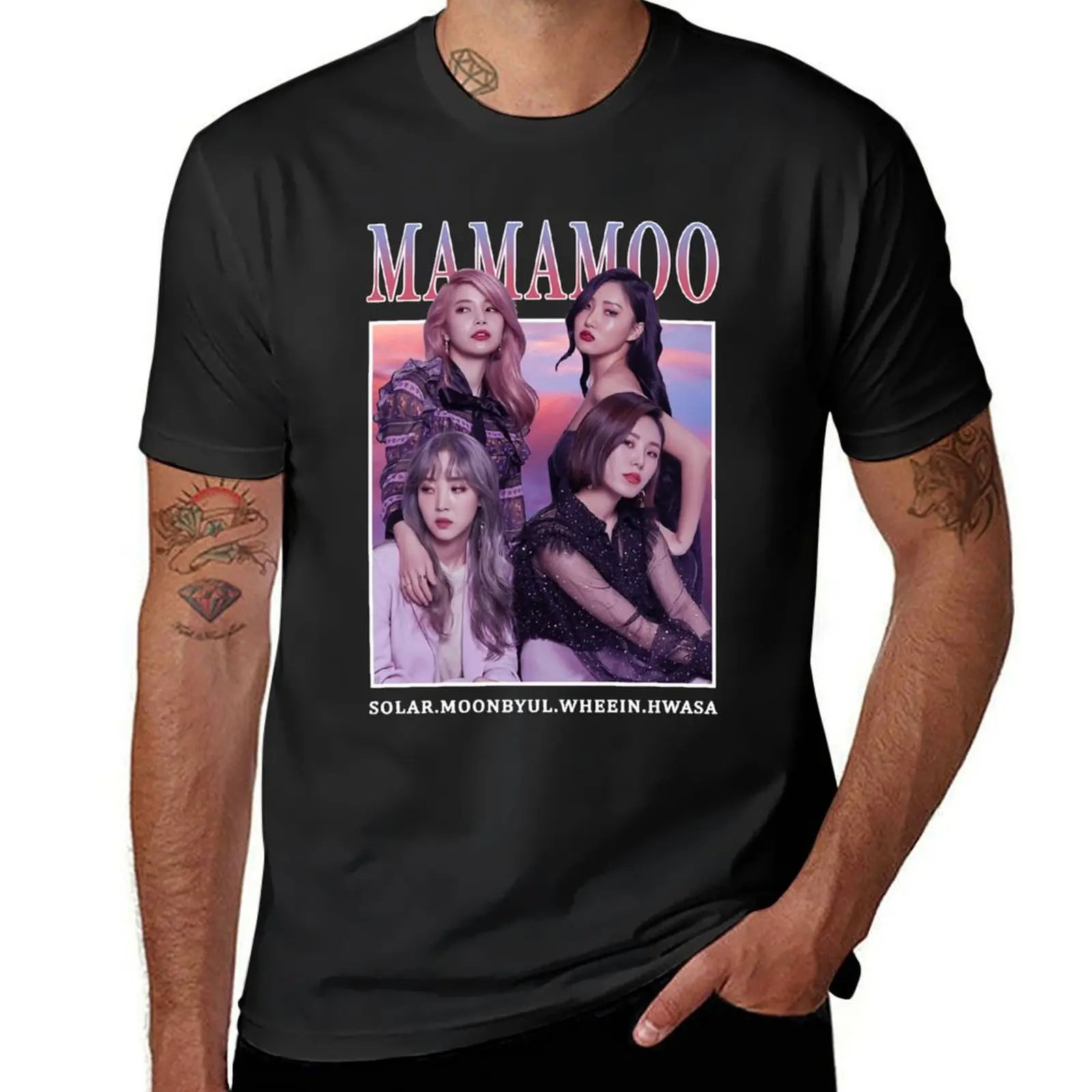 MAMAMOO Members Photoshoot Vintage Retro Band Style 90s T-Shirt new edition blanks boys animal print mens t shirt