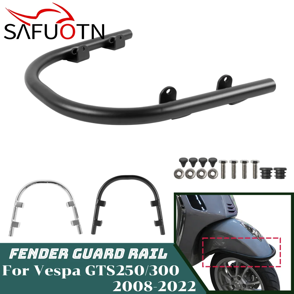 

GTS300 GTS250 GTV300 Front Fender Guard Rail For Vespa GTS 300 250 2008-2022 Motor Mudguard Rack Bracket Protector Crash Bar
