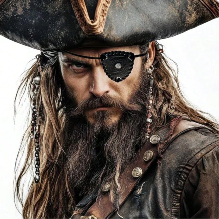 Pirate Eye Patches Skeleton Eye Mask Felt One Eye Skeleton Captain Eye Patches For Halloween Pirate Theme Party Decoration